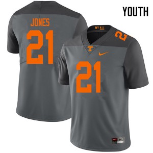 Youth Jacquez Jones Gray Tennessee #21 College Jerseys